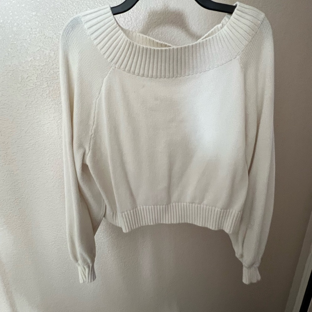 WeWoreWhat Off-the-Shoulder Cream Sweater